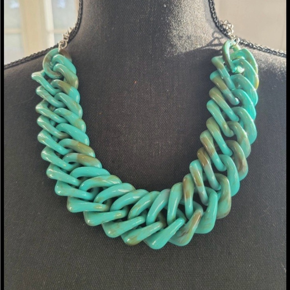 Chunky Turquoise Chain Necklace